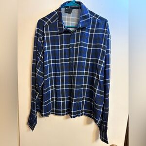 ASOS Blue and White Plaid Button Down Shirt